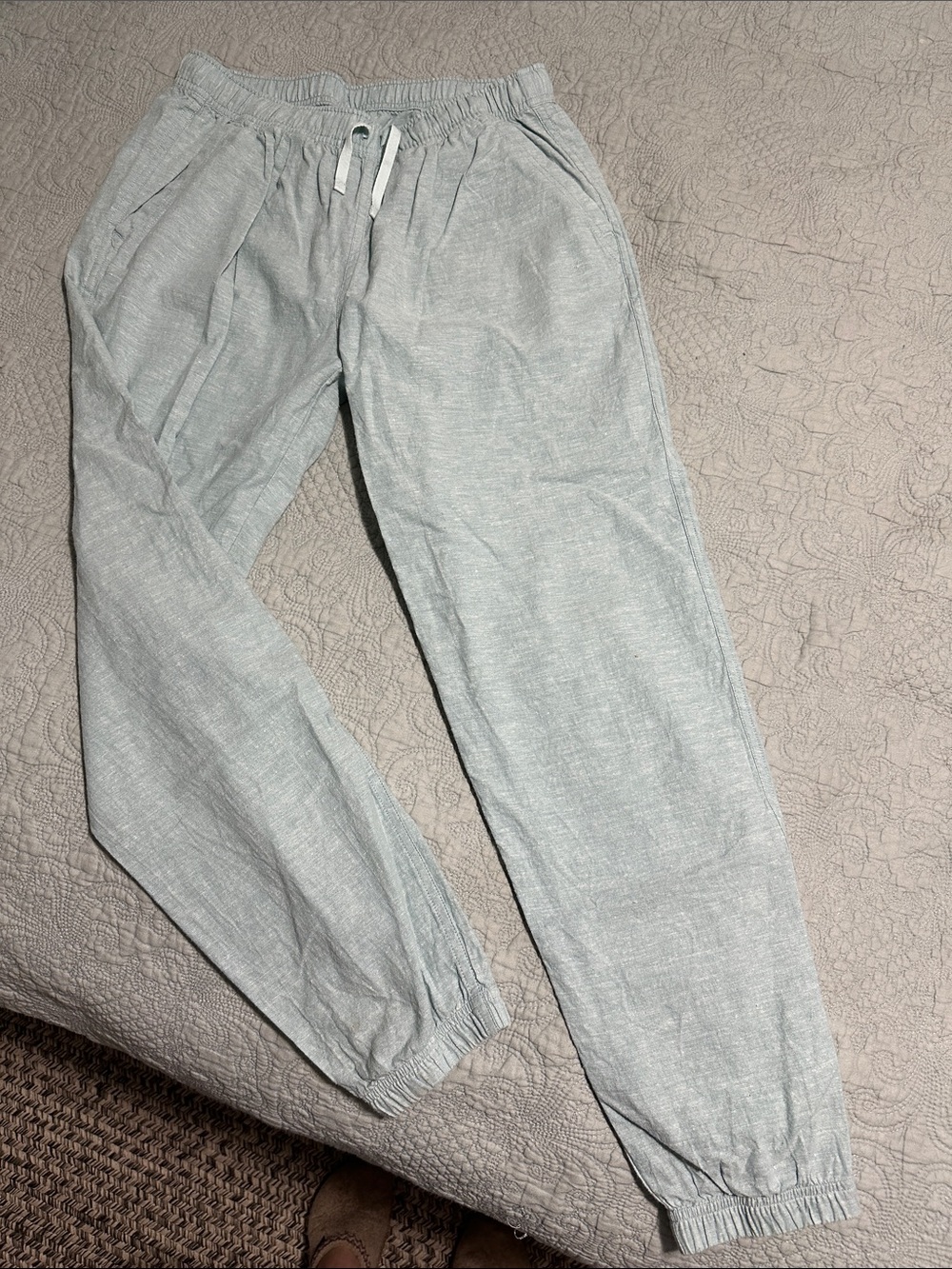 Patagonia Light Gray Wide-Leg Drawstring Pants